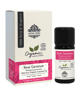 Organic Rose Geranium Essential Oil - 10ml - by Aroma Tierra