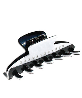 Medium Black and White Hair Claw finished off with Crystals