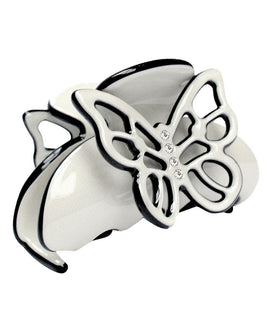 Medium Ivory Hair Claw with Large 3D Butterfly Design