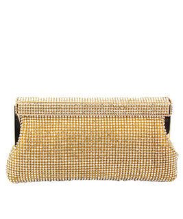 Gold Clutch with Swarovski Crystals, completed with a Gold Frame and Magnetic Clasp