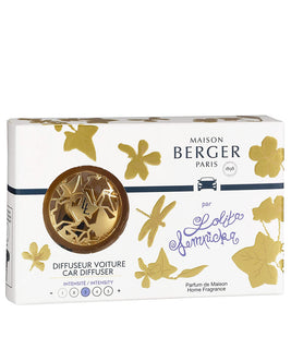 MAISON BERGER Car Diffiseur  Lolita Lempicka Gun Metal- Gift Set - clip including 1 ceramic refill