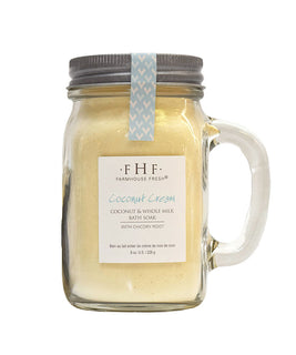 Coconut Cream Whole Milk Bath Soak - 8oz/226g - 226g - by Farmhouse Fresh
