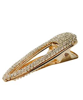 Medium Gold Plated Hair Clip with Crystal Embelishments