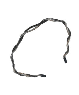 Chic Rose Gold, Silver and Bronze Multi-Toned Headband with Elongated Half-Knot Twist Design