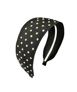 Black Headband with Gold Studs - by Moliabal