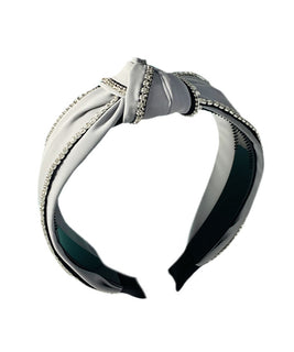 Ottaman Style Grey Headdress with Top Knot finished with Crystal Embelishments