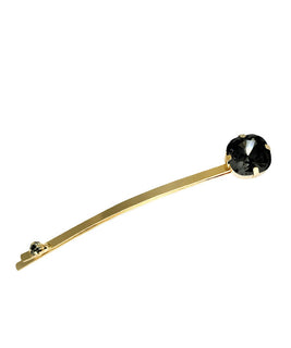Single Gold Plated Hair Pin with Black Onyx Gemstone