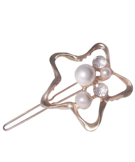 Gold Plated Star Hair Pin with Hammered Finishing