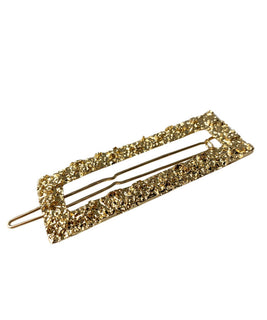 Gold Plated Rectangular Hair Pin with Sedimentary Finishing